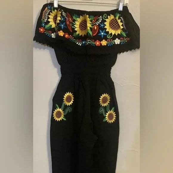 Kaktus,Fun, Funky,Firm Price,Beautifully Embroidered w/Vibrant Sunflowers,Size S - Picture 4 of 11